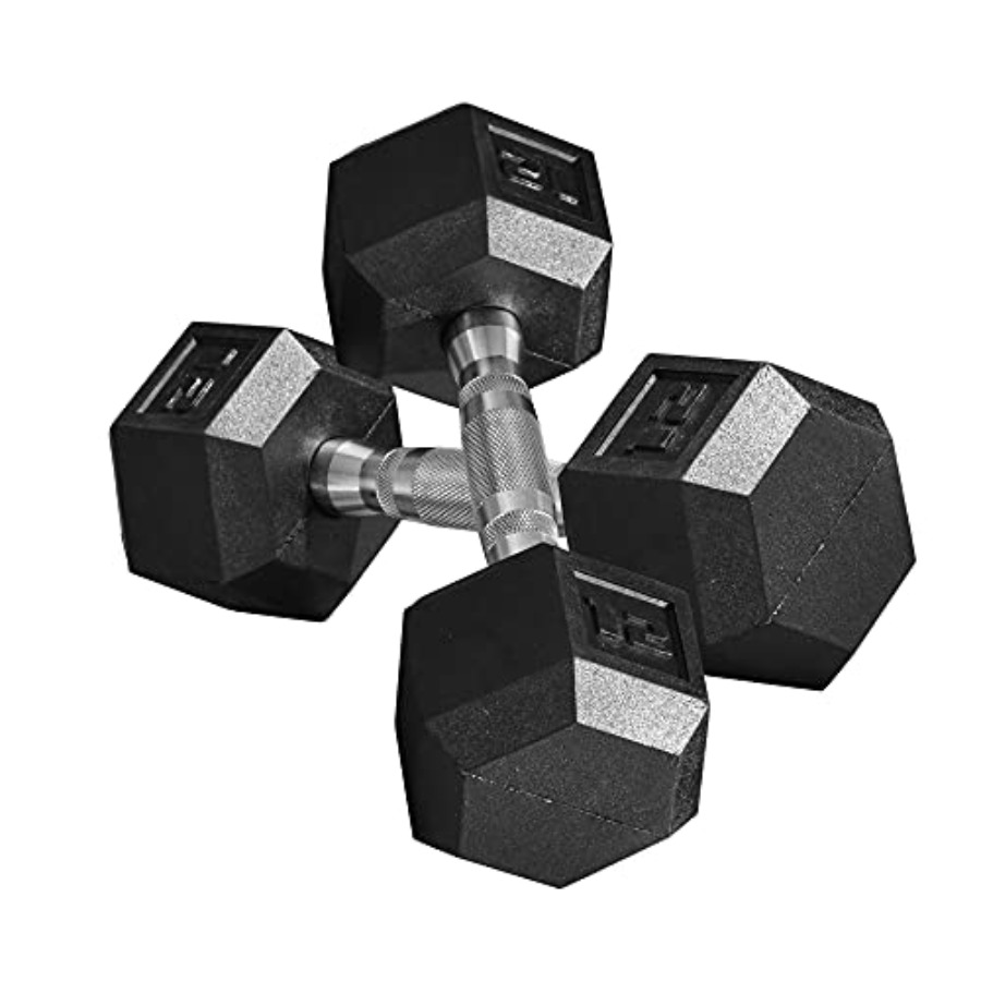 Home Gym Dumbbell Set - Set Dumbbell Karet 40lbs/45lbs/50lbs dengan Pegangan