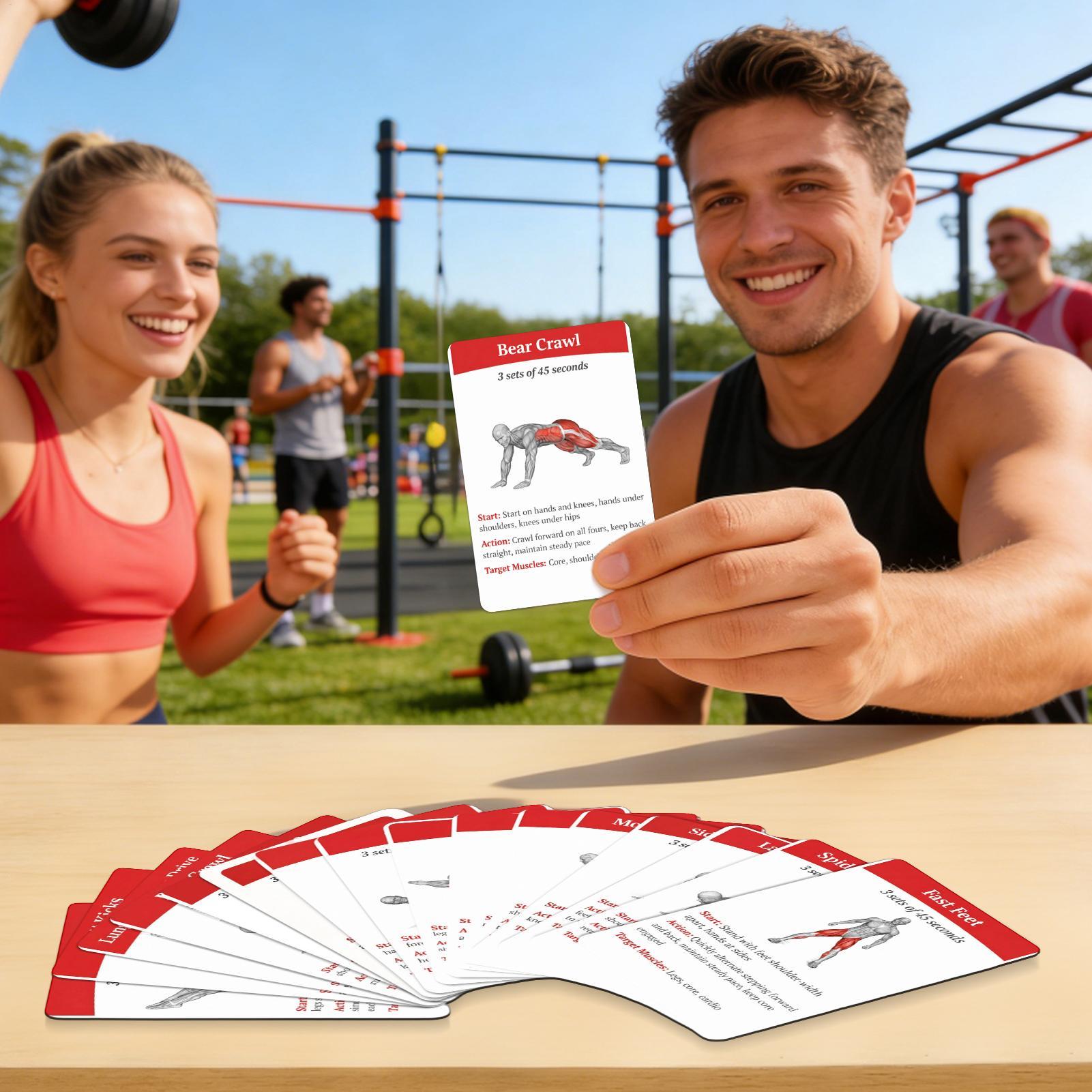 Home Gym Guide - Kartu Latihan 36 Buah Kartu Portabel