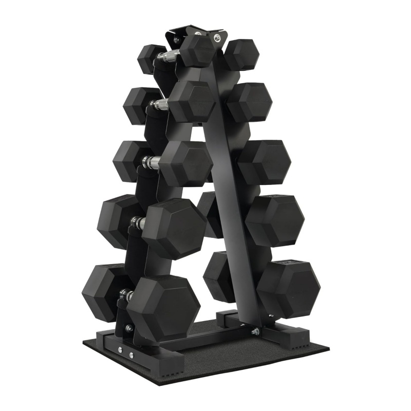 Home Gym Dumbbell Set - Rak Penyimpanan Set Dumbbell Hexagonal Berlapis