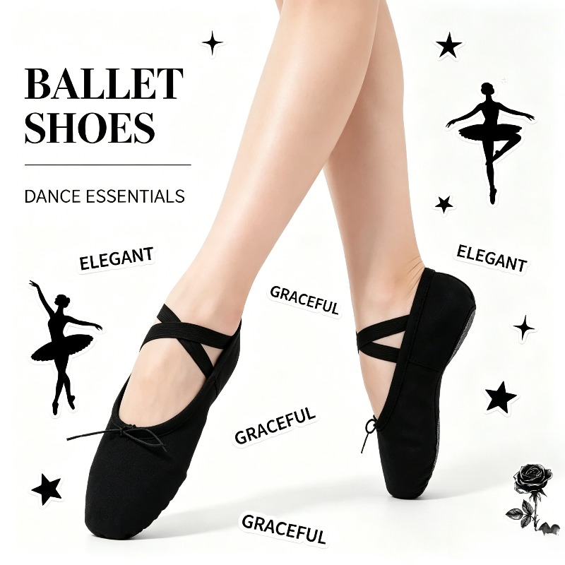 Home Gym Kids - Sepatu Balet Kepala Datar Sol Lembut