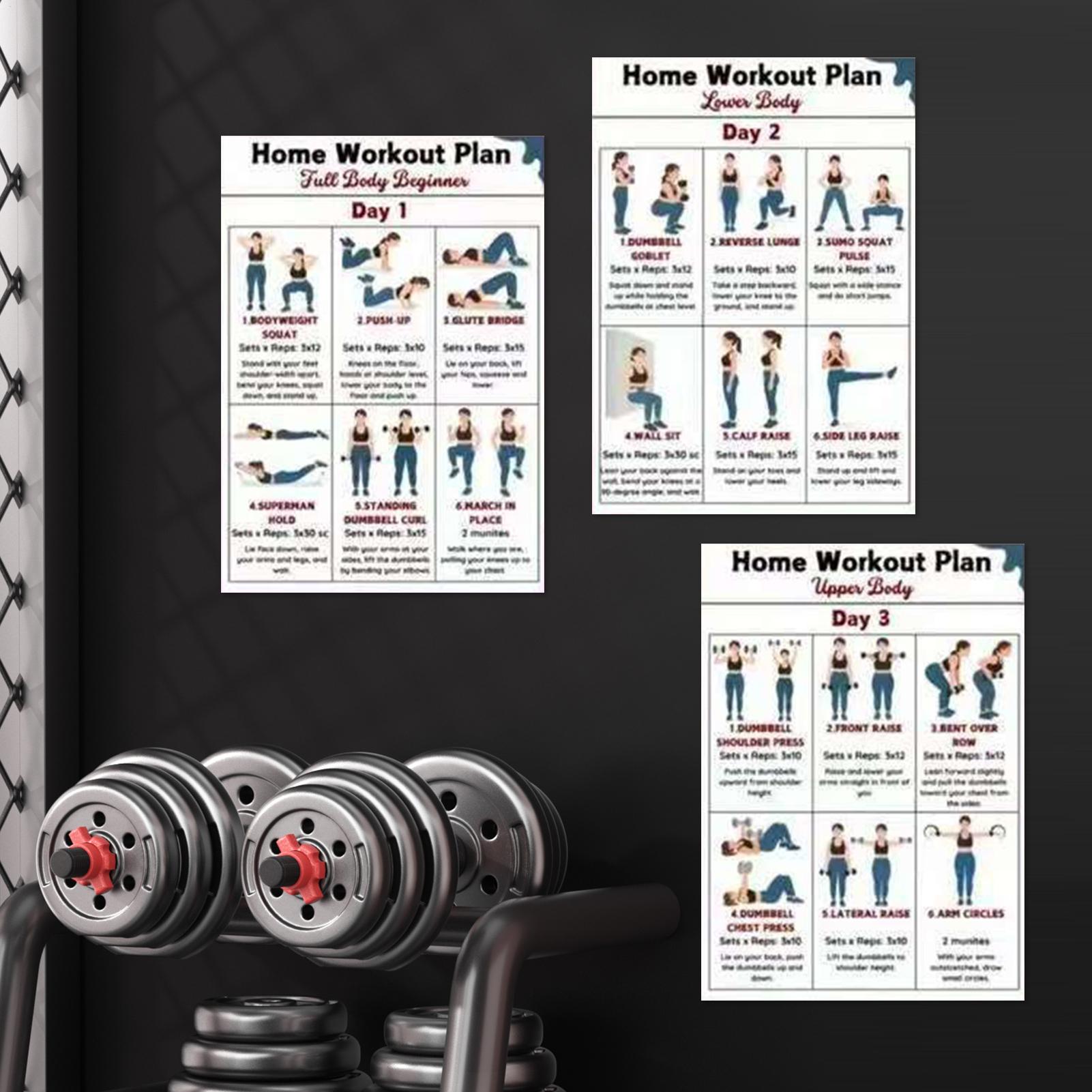 Home Gym Guide - Poster Latihan 6 Buah Poster Latihan