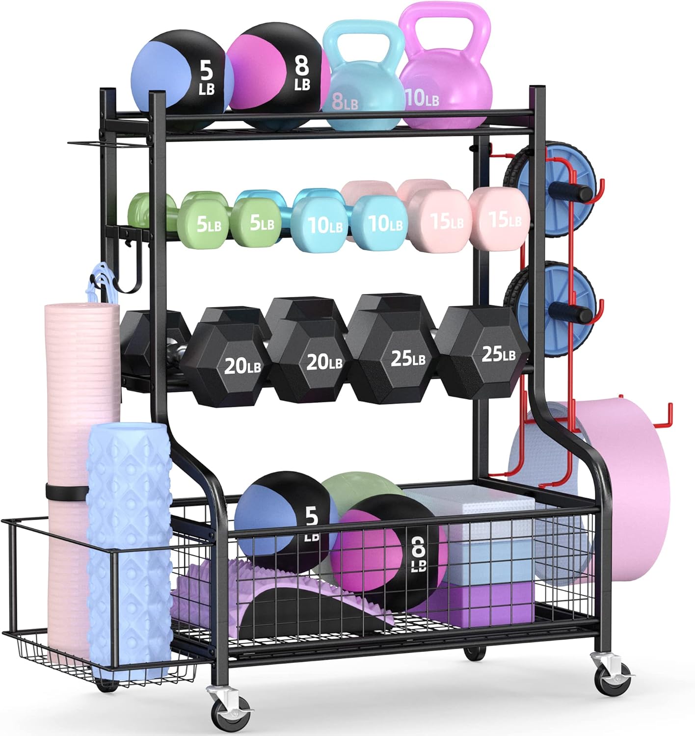 Home Gym Usa - Rak Dumbbell Gym Rumahan dengan Roda,