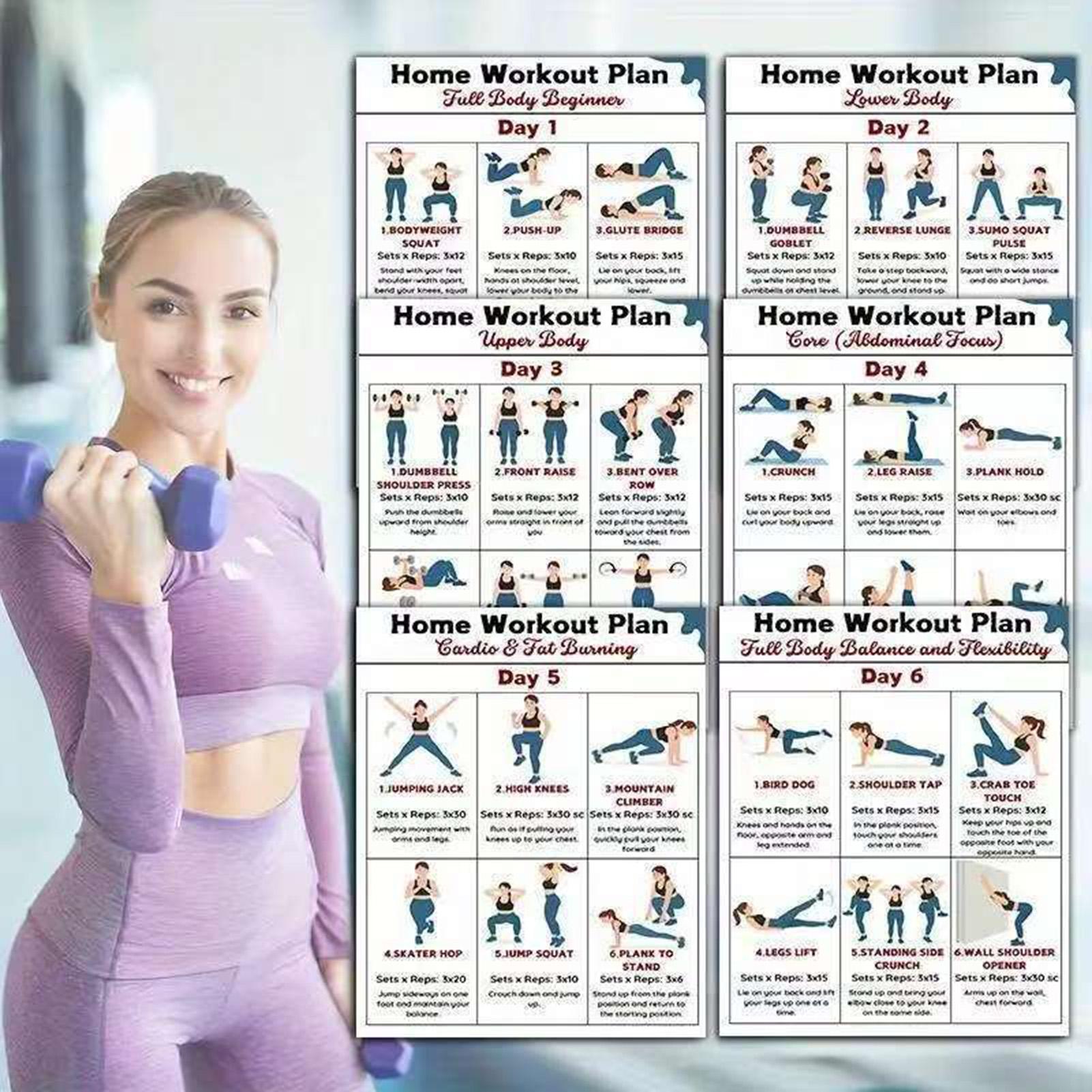 Home Gym Guide - 6 Buah Poster Latihan Peregangan Dumbbell