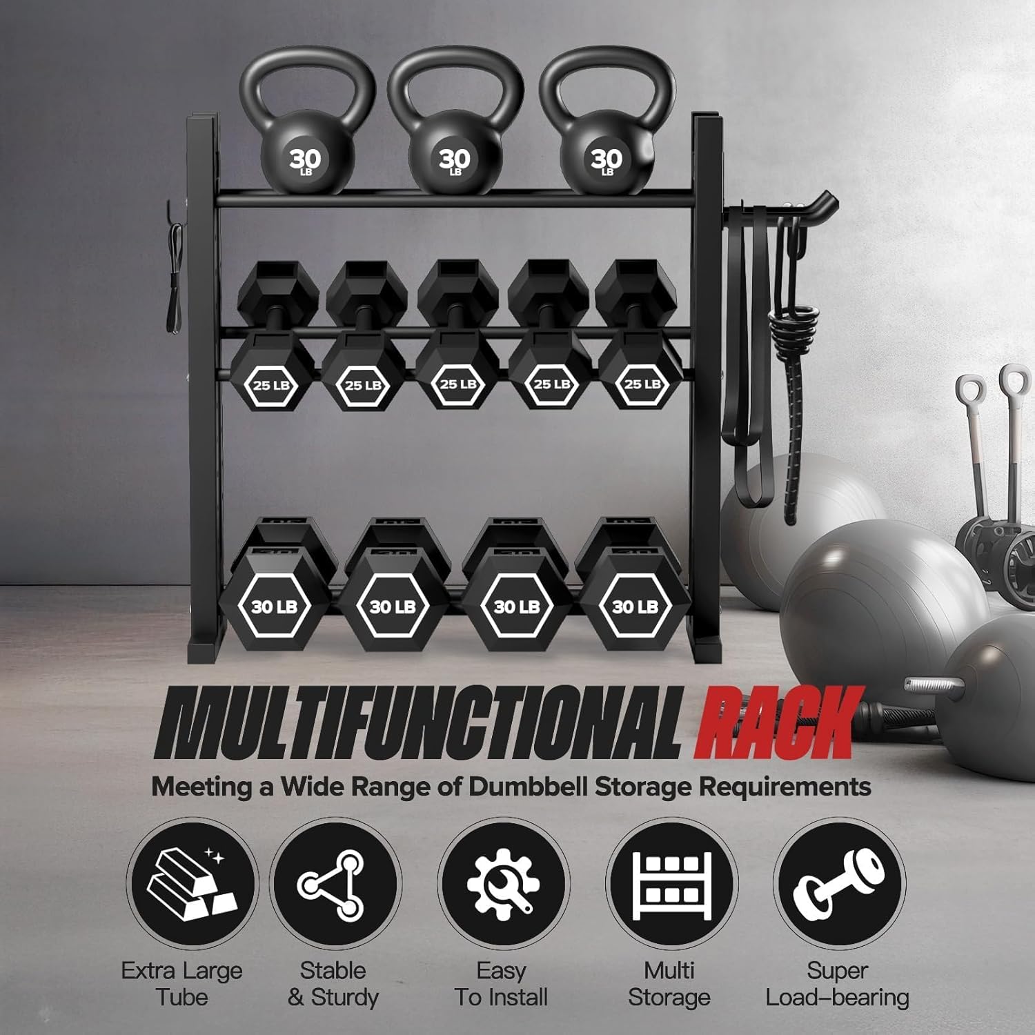 Rak Dumbbell 3 Tingkat untuk P - Home Gym Usa ulasan dan harga