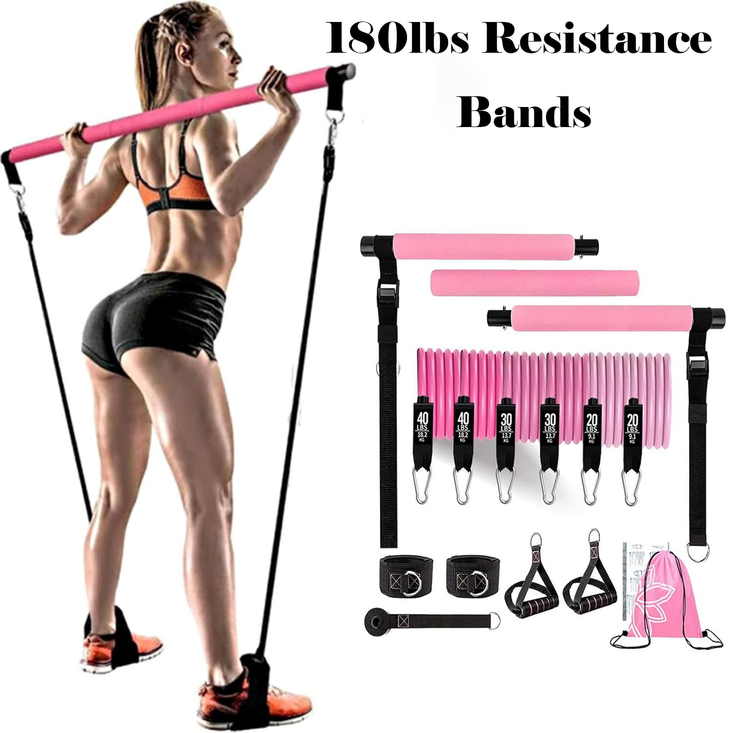 Resistance Band 180lbs dengan  - Home Gym Full Setup ulasan dan harga