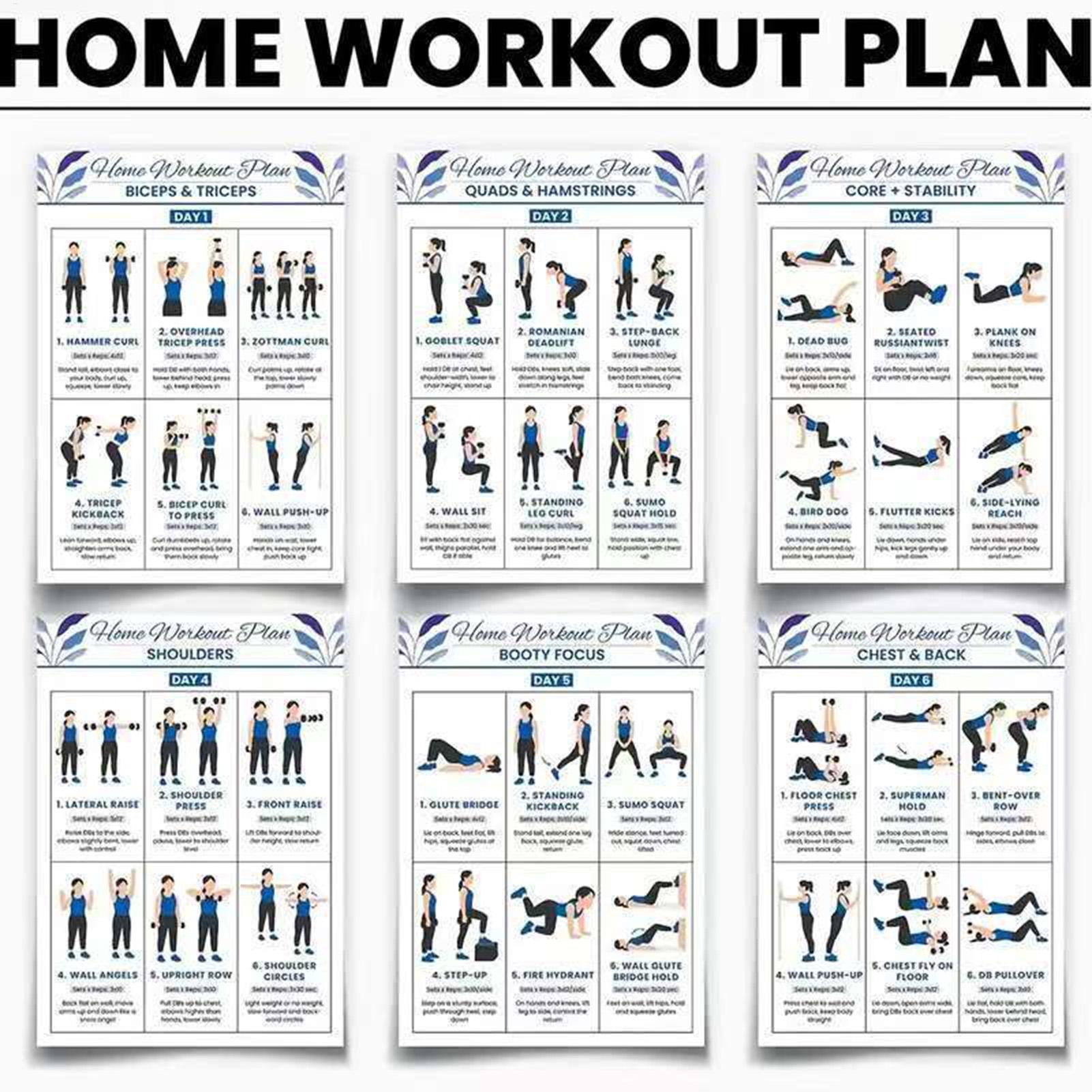Poster Latihan 6 Lembar Pandua - Home Gym Guide ulasan dan harga